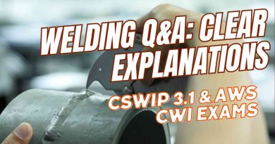 Question Answers on Welding for CSWIP 3.1 and AWS CWI Exams