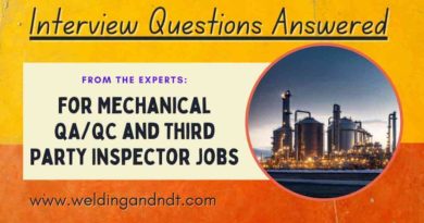 Interview Questions for Mechanical QA/QC Engineer and Third Party Inspector Jobs