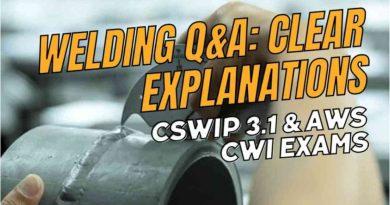 Question Answers on Welding for CSWIP 3.1 and AWS CWI Exams